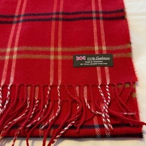 Red Tartan Cashmere Scarf